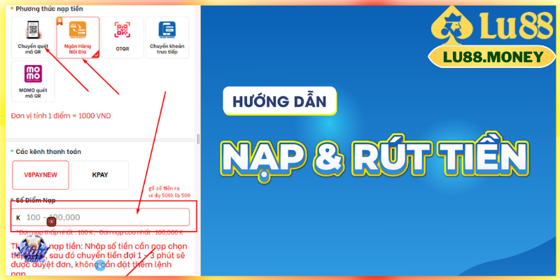 Hướng dẫn từng bước để nạp tiền Lu88